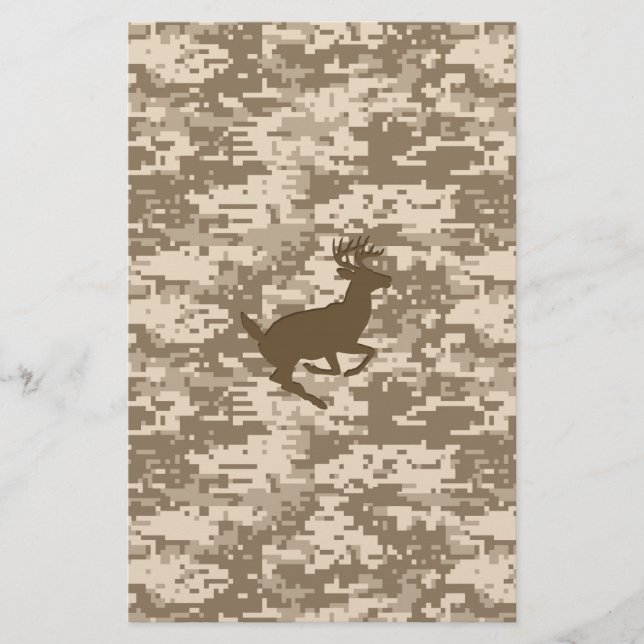 Papeterie Camouflage numérique beige du désert Motif de camé (Devant)
