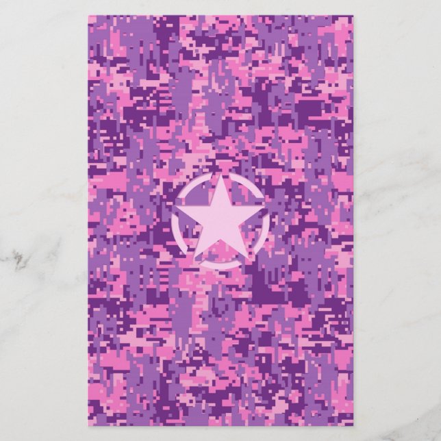 Papeterie Camouflage numérique rose-chaud (Devant)