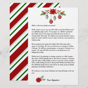 Papeterie  Candy Stripe Christmas Family Newsletter Ajouter 