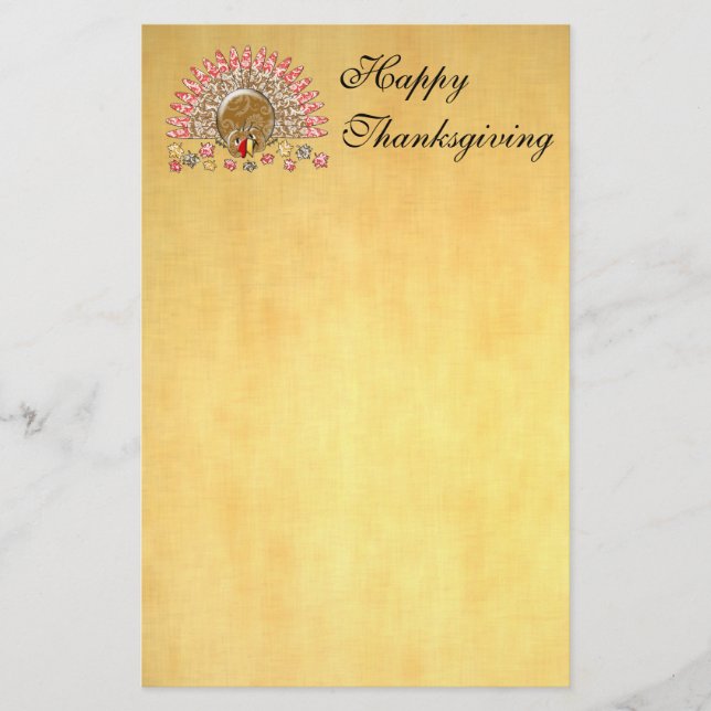 Papeterie Caricature mignonne Thanksgiving Turquie (Devant)