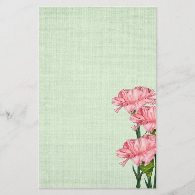 Papeterie Carnations roses (Devant)