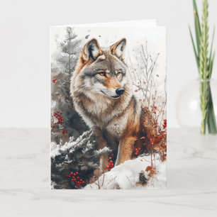 Papeterie Carte de Vœux Loup d'Hiver