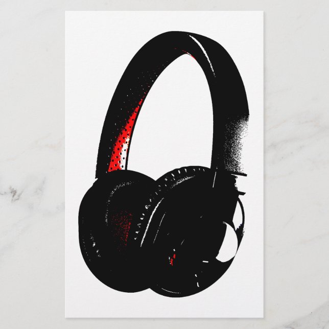Papeterie Casque Pop Art Écouteur Téléphone (Devant)