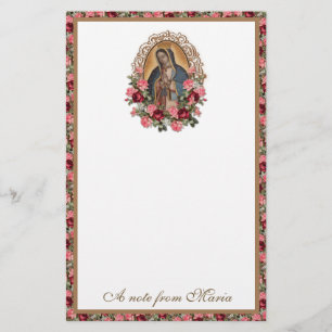 Papeterie Catholique Vierge Marie Guadalupe Rose