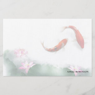 Papeterie Cercles d'amour Lotus Koi Orient Harmony Personnal