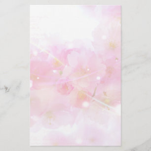 Papeterie Cerisier japonais aux fleurs rose pastel