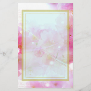 Papeterie Cerisier japonais aux fleurs rose pastel