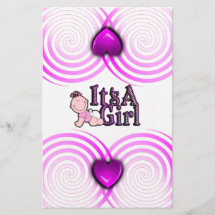 Papeterie C'est une fille texte vérifié avec Bébé Candy Bar 