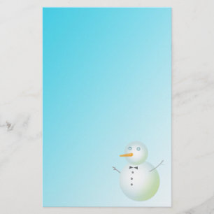 Papeterie charmant bonhomme de neige, bleu