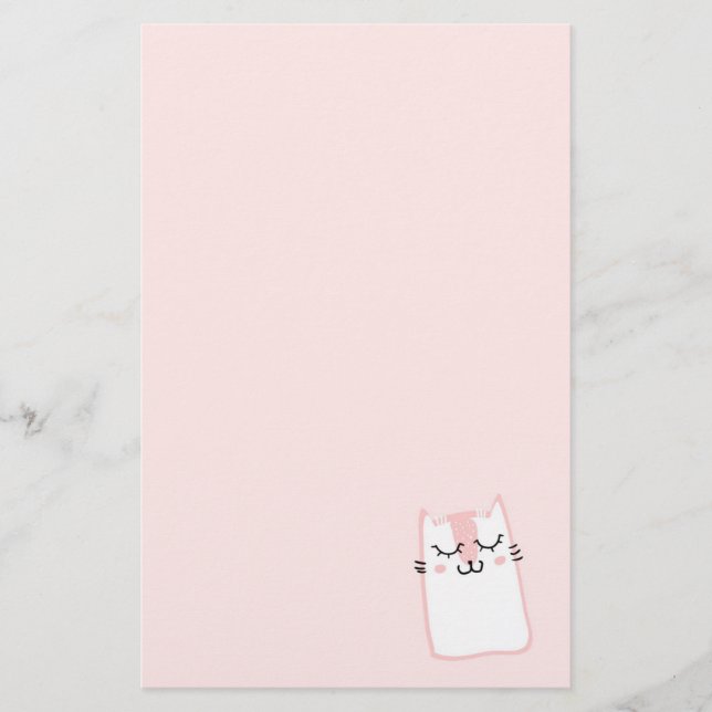 Papeterie Chat Kitty Dormant rose (Devant)