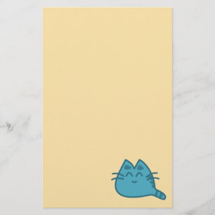 Papeterie Chat Kitty souriant bleu