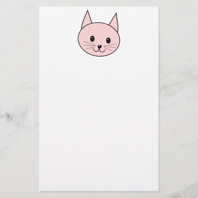Papeterie Chat rose mignon (Devant)