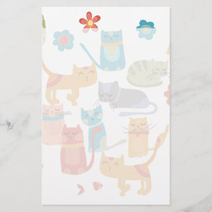 Papeterie Chats Kitty colorés Imprimer Cadeaux pour Amoureux