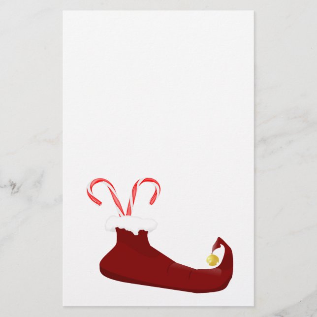 Papeterie Chaussure elfe rouge avec papier Sucre de canne (Devant)