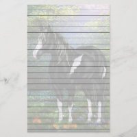 Cheval de peinture à ciel ouvert noir et blanc Imp