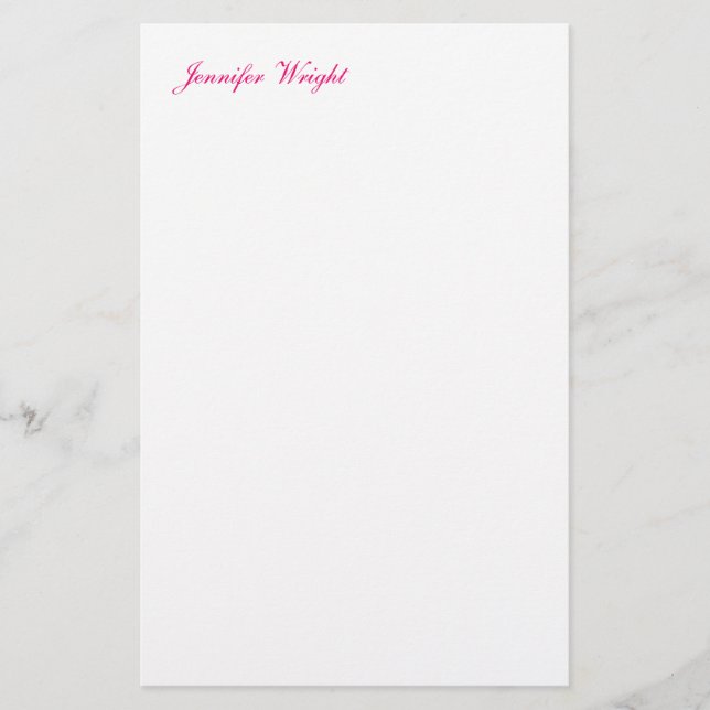 Papeterie Chic calligraphie minimaliste nom personnalisé (Devant)