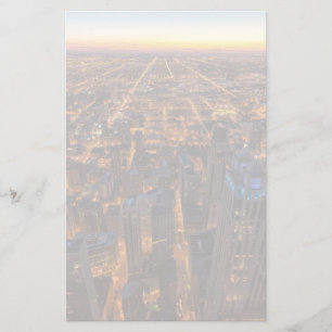 Papeterie Chicago du centre au coucher du soleil