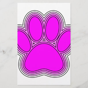 Papeterie Chien Paw En Rose Avec Des Contours