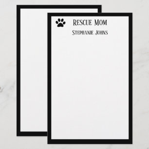 Papeterie Chien Secourir Maman Papa Parent Noir Blanc Nom pe