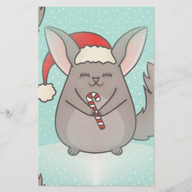 Papeterie chinchillas de noël (Devant)