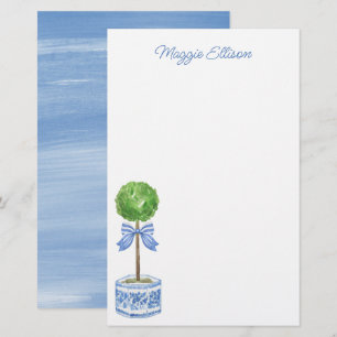 Papeterie Chinoiserie Aquarelle Bow Topiery
