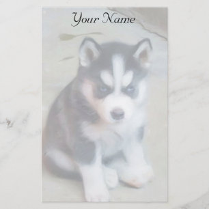 Papeterie Chiot de Sibérie Husky stationnaire