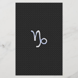 Papeterie Chrome comme Capricorn Symbole Zodiaque sur la pea