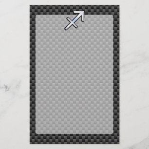 Papeterie Chrome Like Sagittarius Sign Carbon Fiber Print