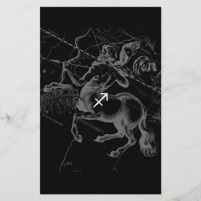 Papeterie Chrome Sagittarius Zodiac Sign Hevelius circa 1690 (Devant)