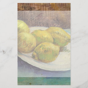 Papeterie Citrons à vie morte sur une plaque de Vincent van 