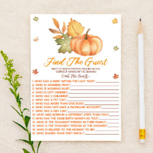 Papeterie Citrouille D'Automne Trouver Le Baby shower D'Invi