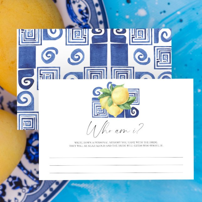 Papeterie Citrus citron - Qui suis-je jeu de douche nuptiale (Créateur téléchargé)