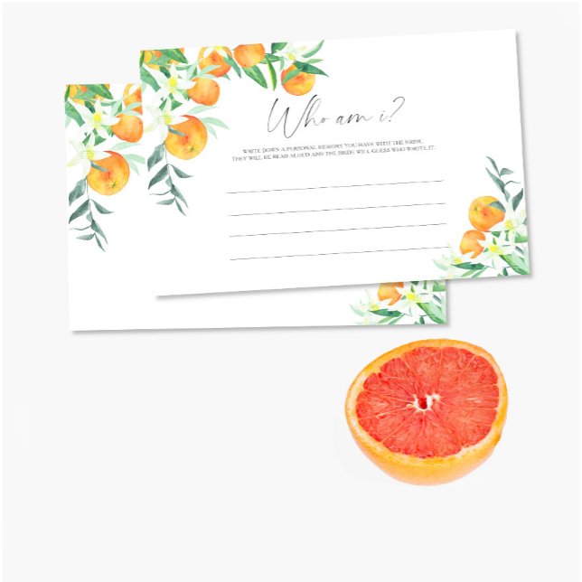 Papeterie Citrus - Qui suis-je jeu de douche nuptiale (Créateur téléchargé)