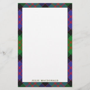 Papeterie Clan élégant MacDonald Tartan Plaid
