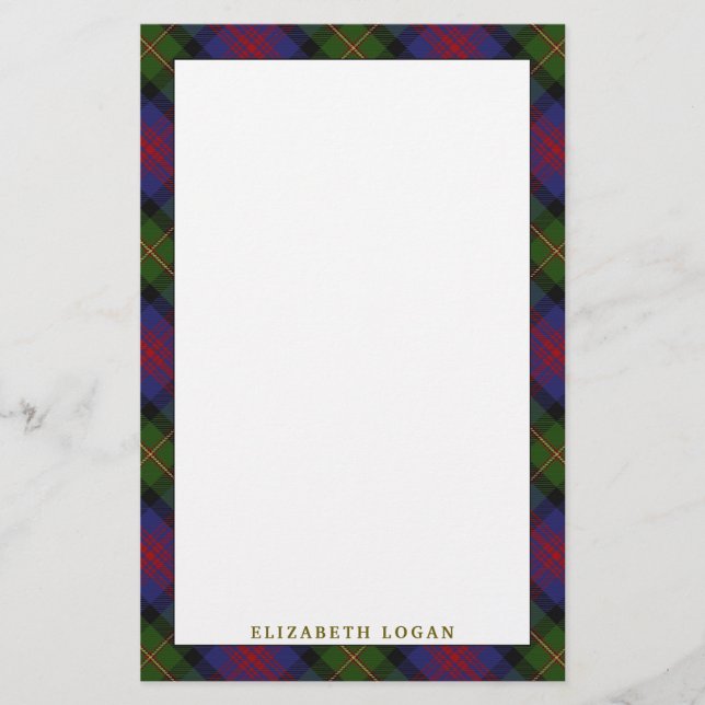 Papeterie Clan Logan Tartan Plaid (Devant)