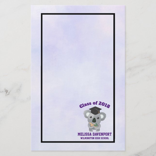 Papeterie Classe de 20xx Cute Koala Ours dans la casquette d (Devant)