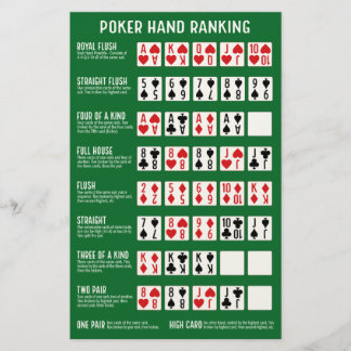 Papeterie Classement Poker Hand avec Visuals