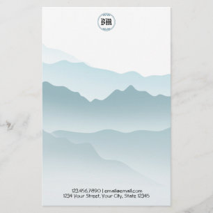 Papeterie Classic Blue Rolling Mountains Arrière - plan