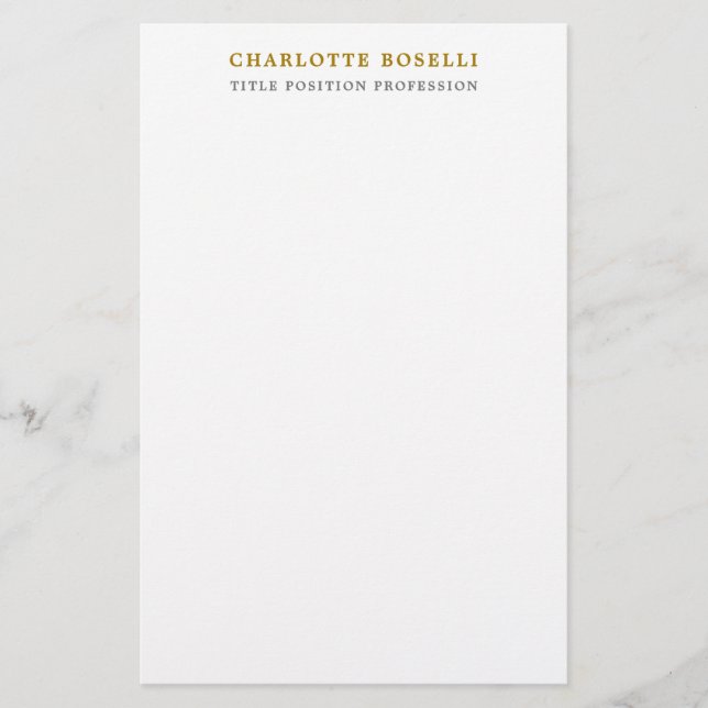 Papeterie Classique Minimaliste Or Professionnel (Devant)