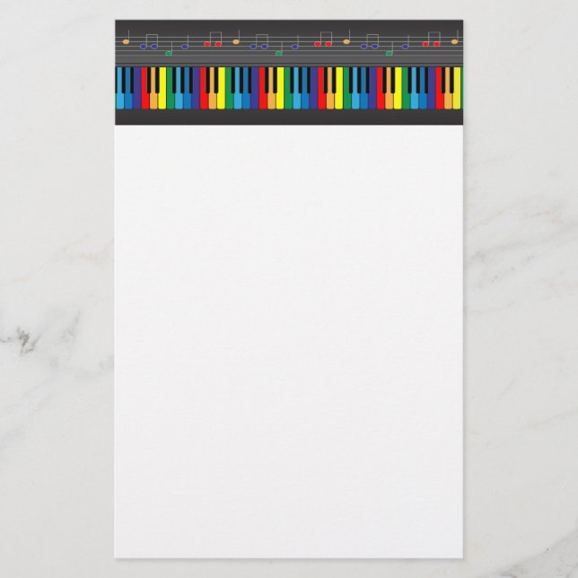 Papeterie Clavier de piano coloré (Devant)