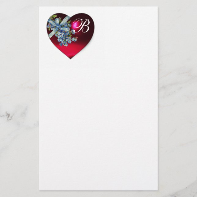 PAPETERIE COEUR ROUGE & OUBLIEZ-MOI NOTES MONOGRAMME (Devant)