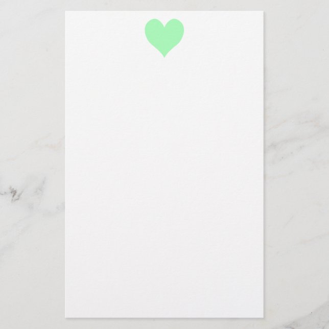 Papeterie Coeur vert Mint (Devant)