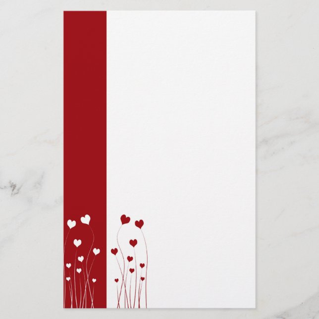 Papeterie Coeurs blancs rouges modernes (Devant)