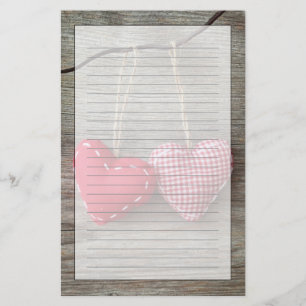 Papeterie Coeurs rouges en bois Tableau 2