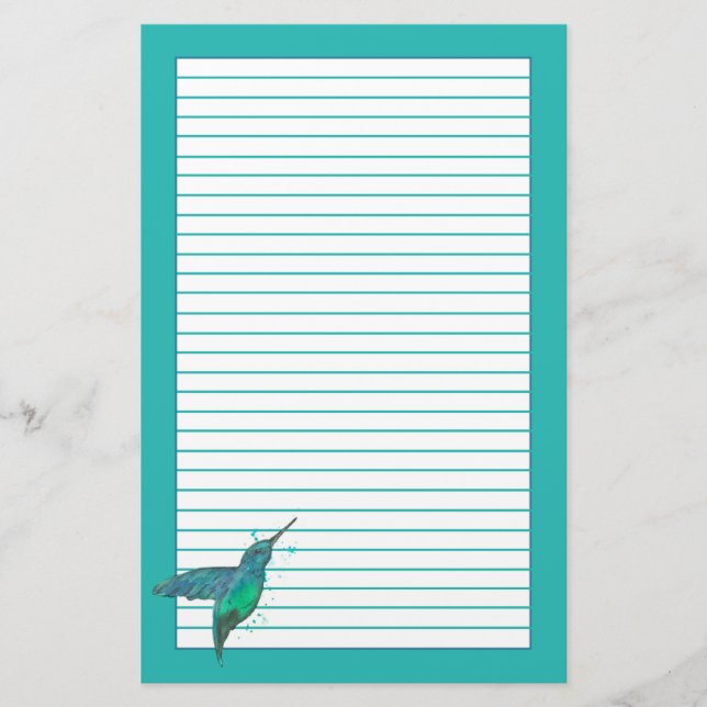Papeterie Colibri bleu Turquoise (Devant)