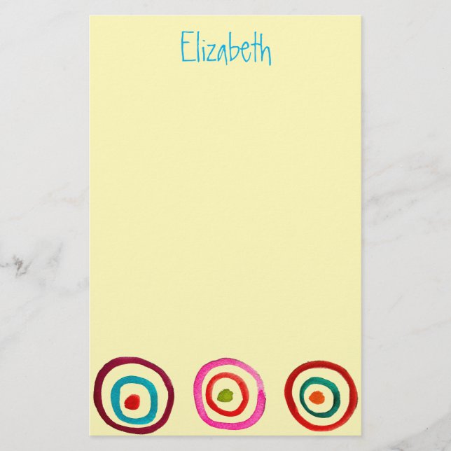 Papeterie Colorful circle rainbow watercolor (Devant)