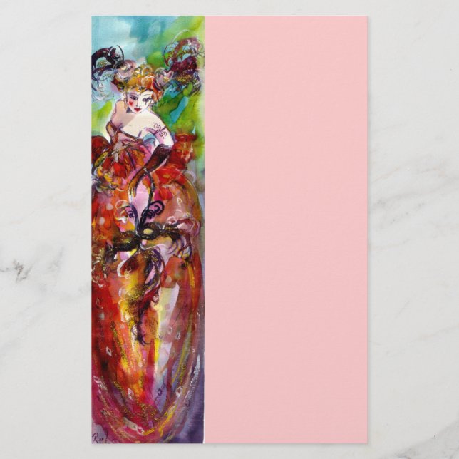 Papeterie COLUMBINE, rose rouge bleu vert (Devant)