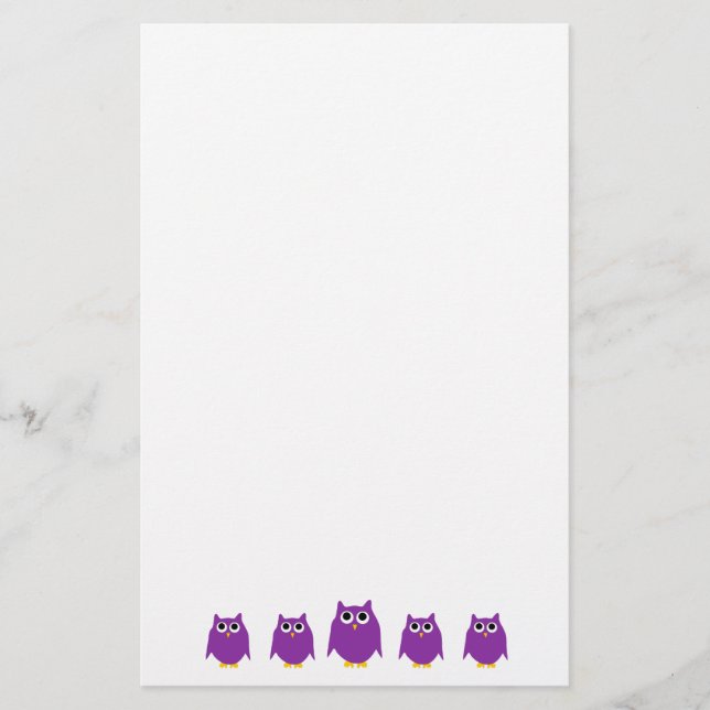 Papeterie Conception de hibou pourpre (Devant)