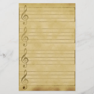 Papeterie Conception musicale de parchemin de clef triple de