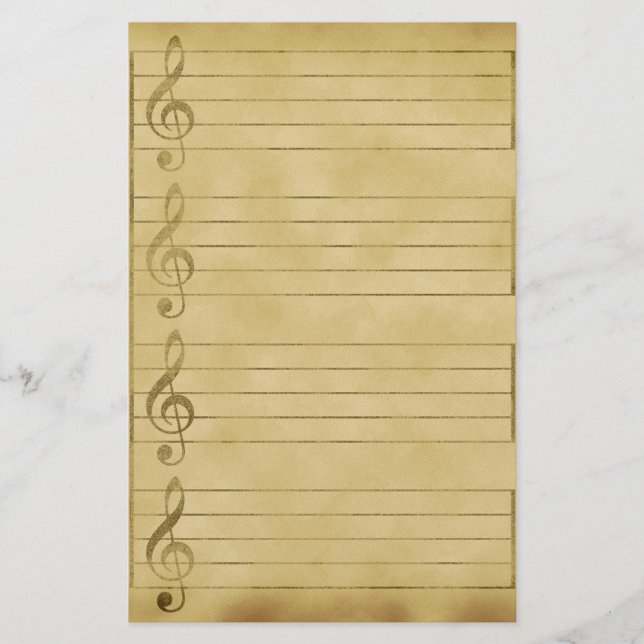 Papeterie Conception musicale de parchemin de clef triple de (Devant)